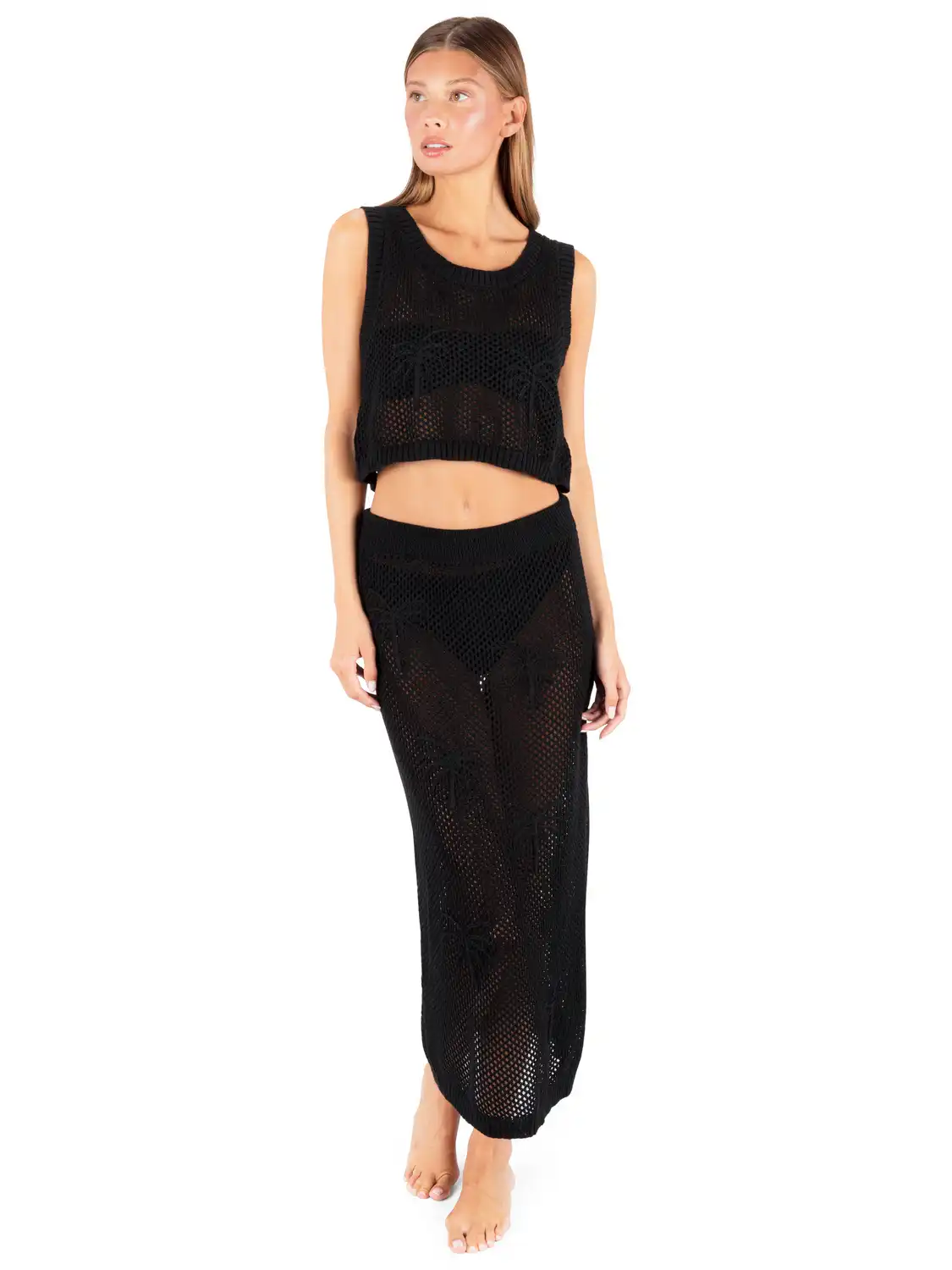 Embroidered Crochet Jacquard Tank