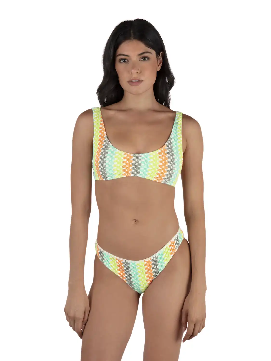 Stripe Crochet Scrunch Bralette