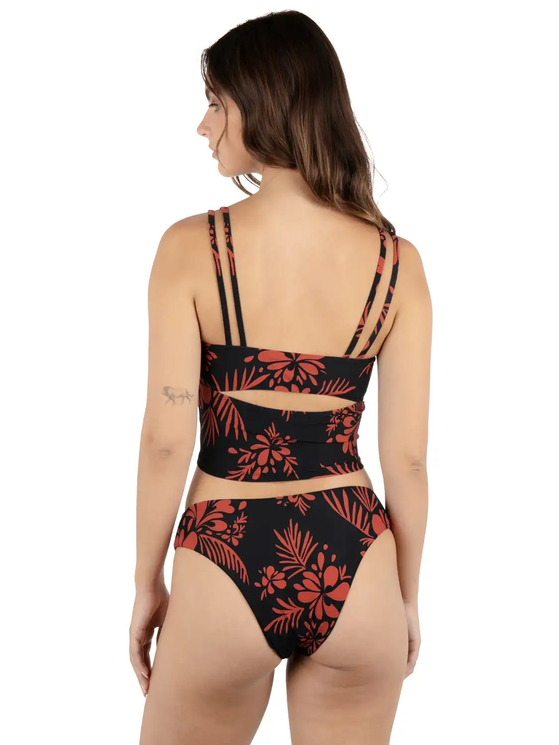 Hidden Tropical Banded Moderate Bikini Bottom